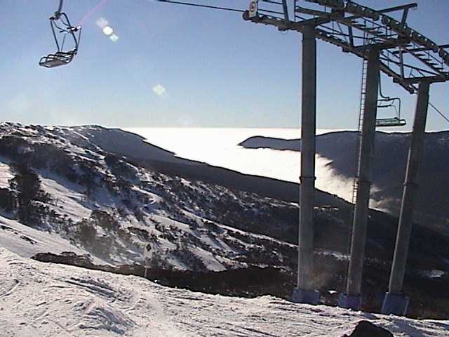 A view I�ve often seen from Mount Hutt - fog stretching out towards the Pacific Ocean