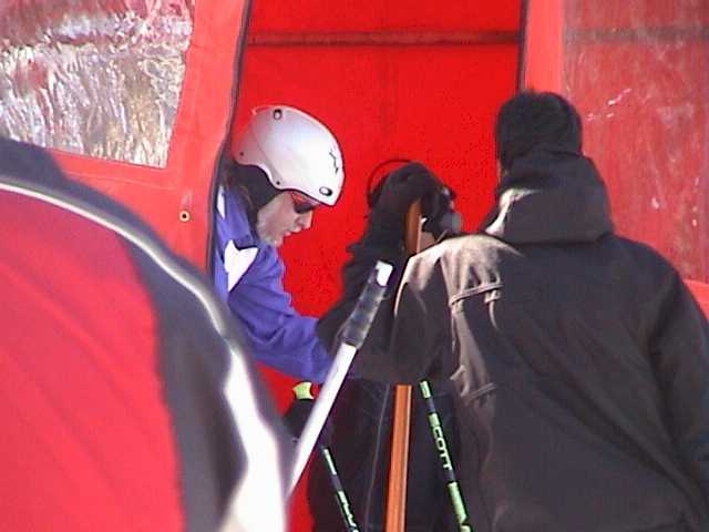 Serious �starting gate� concentration from the president of the Brindabella Ski Club