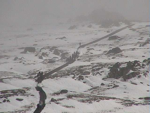 Trekking through the mist to Rawson’s Pass
