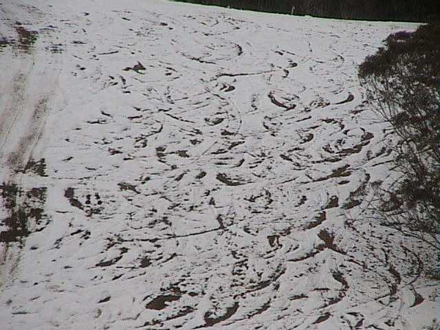 The remains of the new snow on Lover�s Leap Bypass - Monday