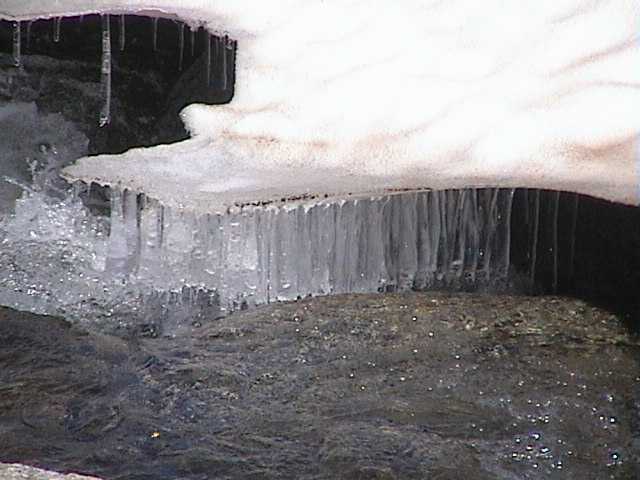 Ice structures near the bridge on the Kosi Walk behind Eagle�s Nest