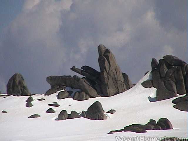 Cloud, rock and snow � main range Sunday