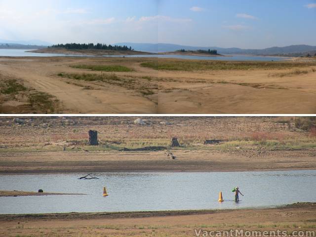 Lake Jindabyne islands growing � still a little damp between