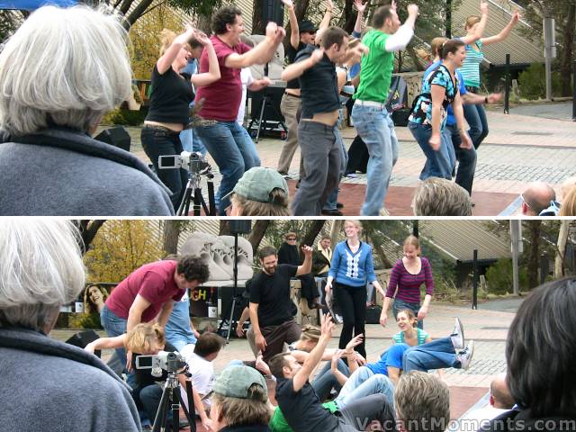 Dance till you drop. Swing dancers� exhibition