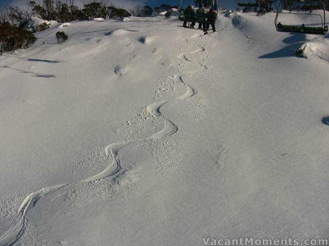 Getting first tracks � Sunday morning