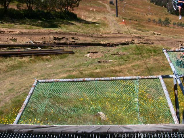 Snowmaking work is now above mid station � looking down Kosi chair