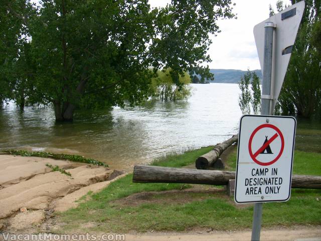 I've previously taken many photos of the lake from under the furthest away tree<BR>Not today Jos�